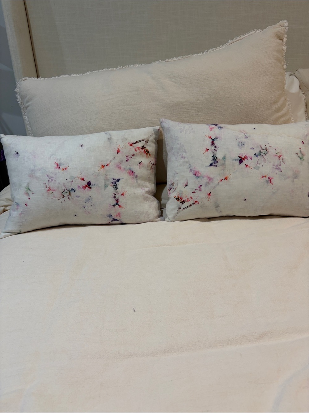 Floral Watercolor Accent LumbarPillow -bought at ABC Carpet and Home